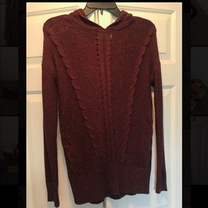 Maroon Hooded Sweater